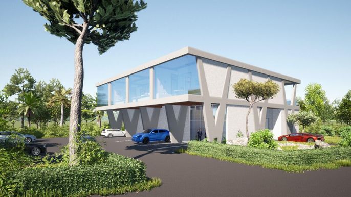 Exterior, Facade, Modern