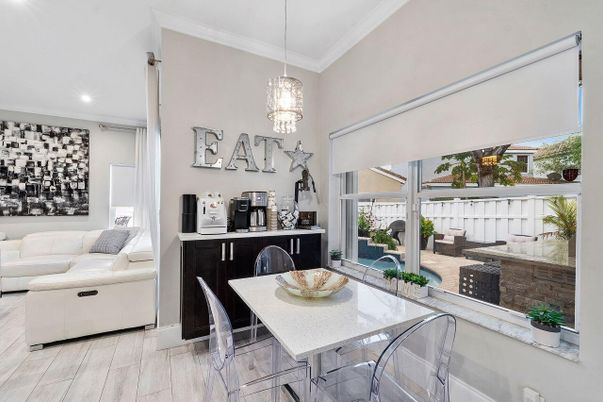 Dining room, Interior, Kitchen, Living room, Pendant Lights, Recessed Lighting, Wood Texture Flooring