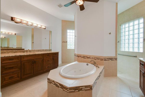 Bathroom, Dual Sink Vanities, Glass Shower, Interior