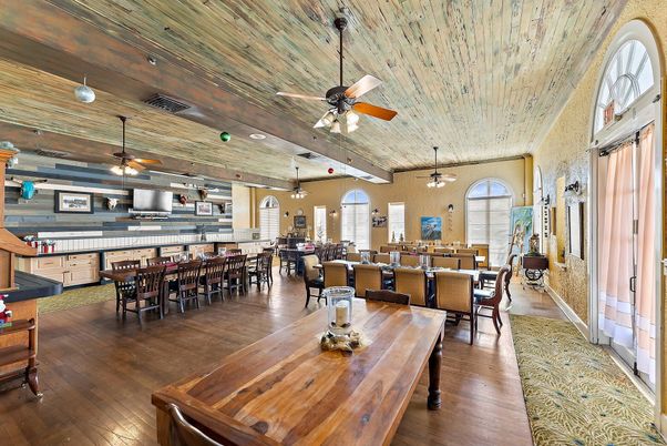Dining room, Interior, Pendant Lights, Wooden Beams, Wooden Ceilings, Wood Texture Flooring