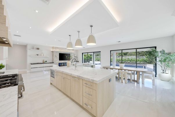 Interior, Kitchen, Pendant Lights, Recessed Lighting, Stainless Steel Appliances