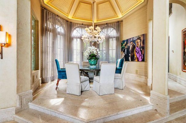 Chandelier, Dining room, Interior, Wooden Ceilings