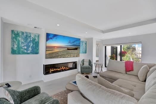 Fireplace, Interior, Living room, Recessed Lighting