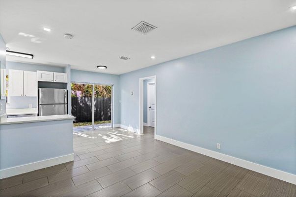 Interior, Kitchen, Recessed Lighting, Wood Texture Flooring