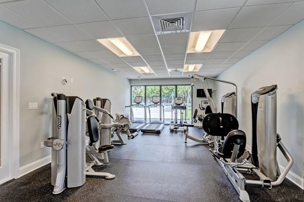 Fitness Equipment, Gym, Interior, Recessed Lighting