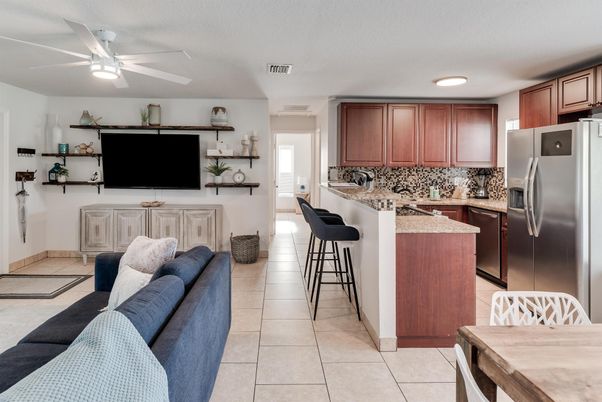 Interior, Kitchen, Living room, Recessed Lighting