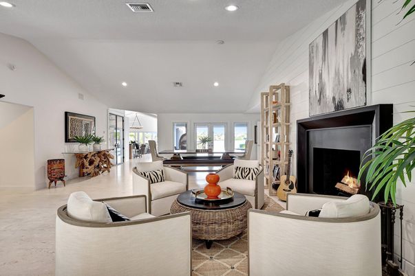 Fireplace, Interior, Living room, Recessed Lighting
