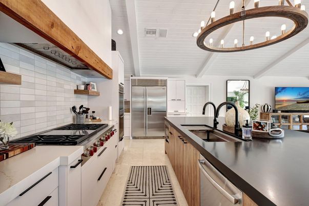 Interior, Kitchen, Pendant Lights, Recessed Lighting, Stainless Steel Appliances