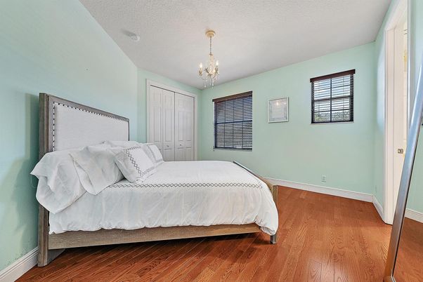 Bedroom, Chandelier, Interior, Wood Texture Flooring