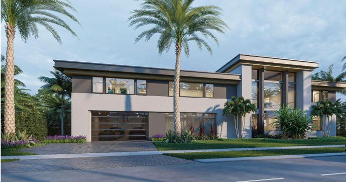 Attached, Exterior, Facade, Modern