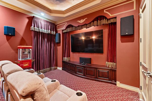 Home Theatre Room, Interior, Projection Screen, Recessed Lighting, Theatre Room