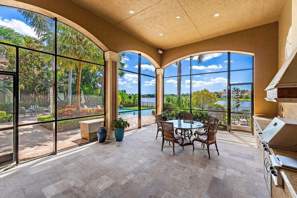 Dining room, Interior, Recessed Lighting, Sun Room, Water
