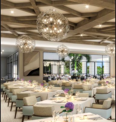 Dining room, Interior, Living room, Pendant Lights, Recessed Lighting, Wooden Beams