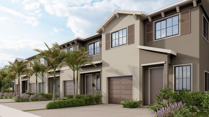 Attached, Exterior, Facade, Modern