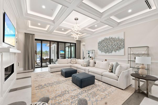 Fireplace, Interior, Living room, Pendant Lights, Recessed Lighting