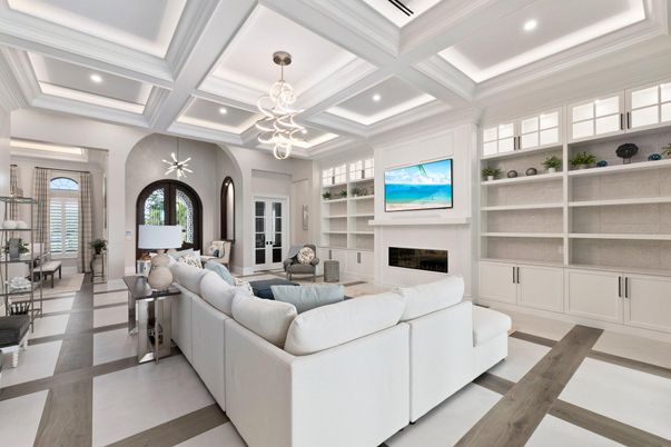 Fireplace, Interior, Living room, Pendant Lights, Recessed Lighting