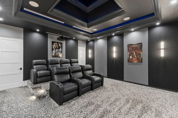Home Theatre Room, Interior, Projection Screen, Recessed Lighting, Theatre Room