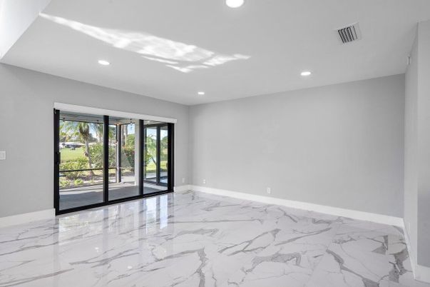 Empty room, Interior, Marble, Recessed Lighting