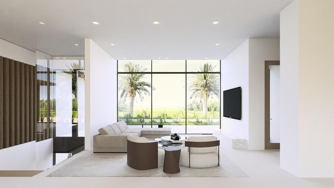 Interior, Living room, Recessed Lighting