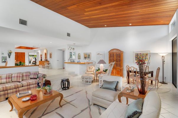 Dining room, Interior, Living room, Recessed Lighting, Wooden Ceilings
