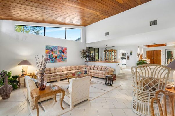 Interior, Living room, Recessed Lighting, Wooden Ceilings