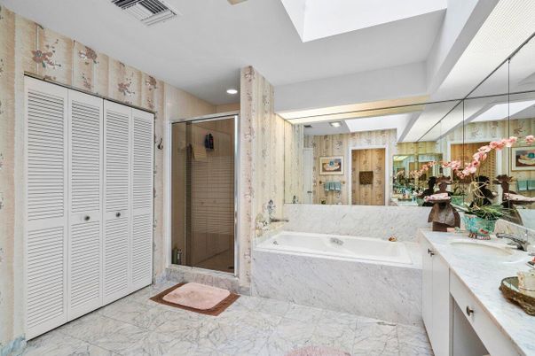 Bathroom, Glass Shower, Interior, Marble, Recessed Lighting