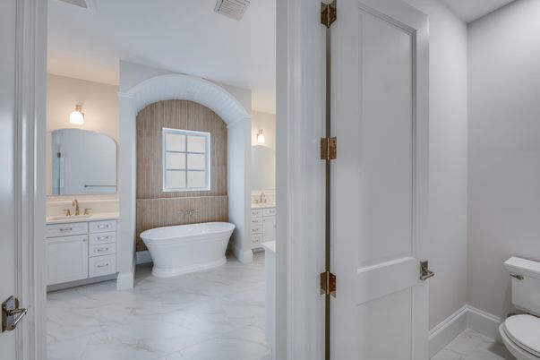 Bathroom, Dual Sink Vanities, Free Standing Baths, Interior, Marble