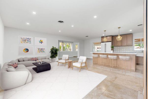 Interior, Kitchen, Living room, Pendant Lights, Recessed Lighting