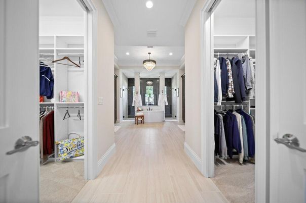 Chandelier, Interior, Recessed Lighting, Walk-in Closets, Wood Texture Flooring