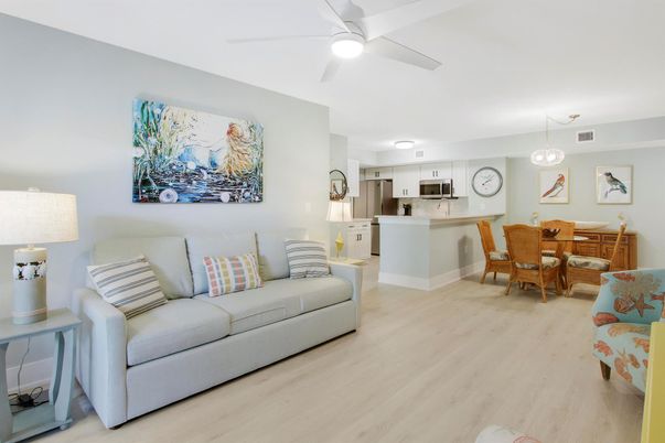 Dining room, Interior, Kitchen, Living room, Pendant Lights, Stainless Steel Appliances, Wood Texture Flooring