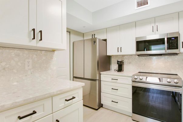 Interior, Kitchen, Stainless Steel Appliances, Wood Texture Flooring