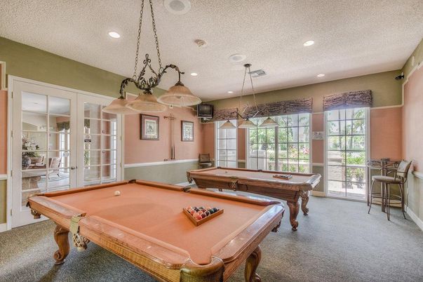 Billiard Table, Game Room, Interior, Pendant Lights, Recessed Lighting