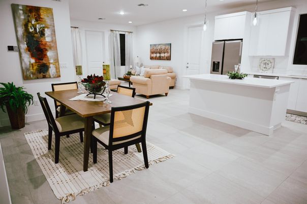 Dining room, Interior, Kitchen, Living room, Pendant Lights, Recessed Lighting