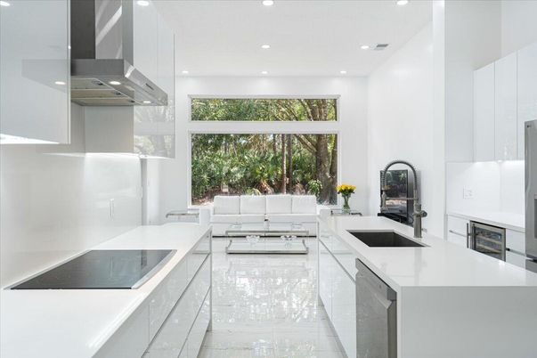 Interior, Kitchen, Living room, Marble, Recessed Lighting