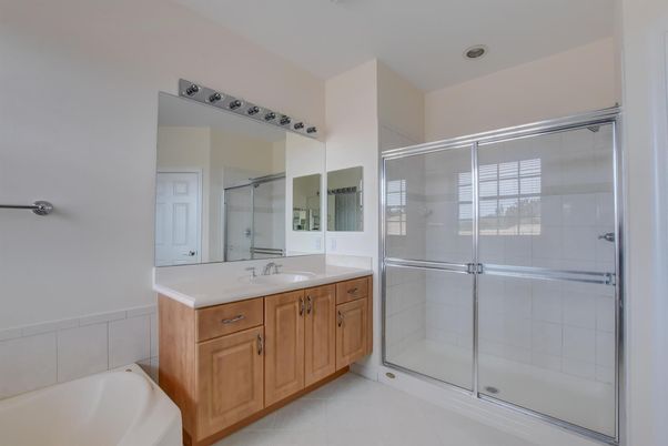 Bathroom, Dual Sink Vanities, Glass Shower, Interior