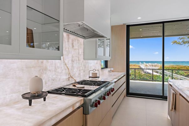 Interior, Kitchen, Recessed Lighting, Stainless Steel Appliances, Water