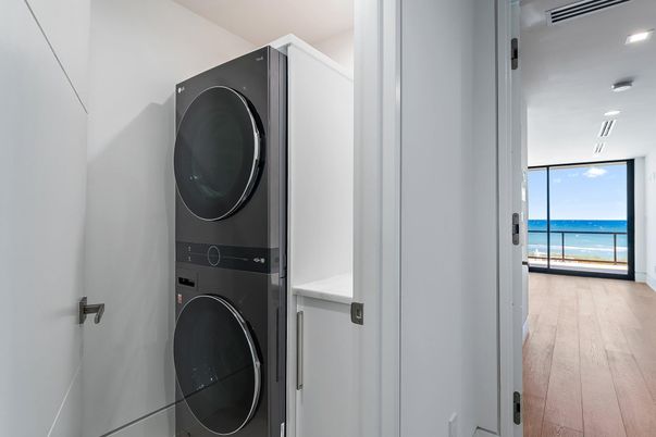 Interior, Recessed Lighting, Utility Closets, Washer, Water, Wood Texture Flooring