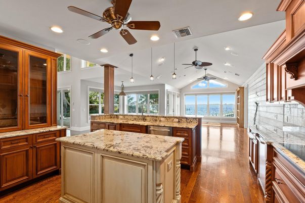 Interior, Pendant Lights, Recessed Lighting, Water, Wood Texture Flooring