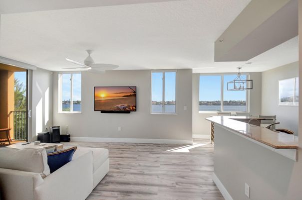 Interior, Pendant Lights, Water, Wood Texture Flooring