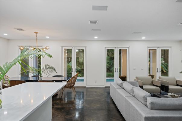 Dining room, Interior, Living room, Pendant Lights, Recessed Lighting