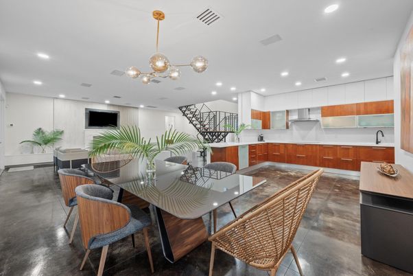 Dining room, Interior, Kitchen, Pendant Lights, Recessed Lighting