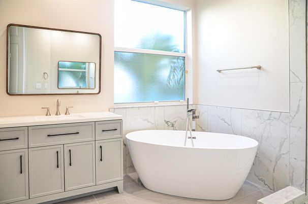 Bathroom, Free Standing Baths, Interior, Marble Walls