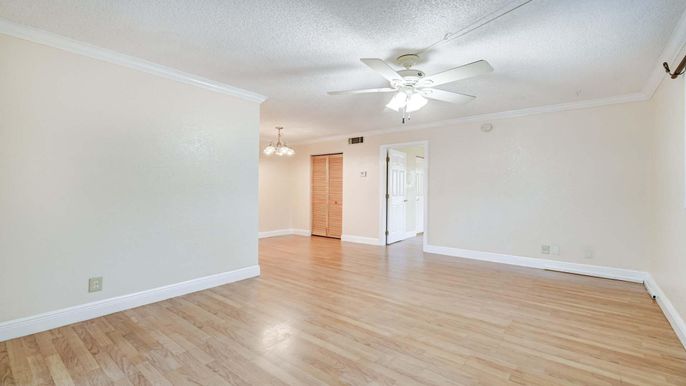 Chandelier, Empty room, Interior, Wood Texture Flooring