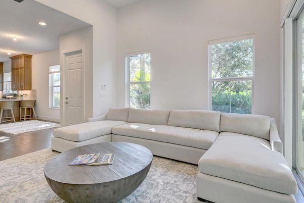 Interior, Kitchen, Living room, Recessed Lighting, Wood Texture Flooring