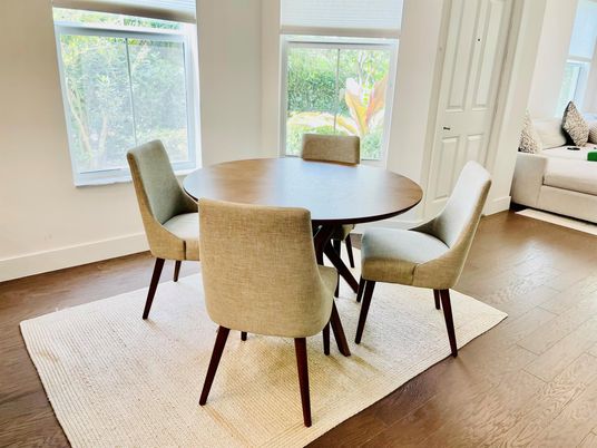 Dining room, Interior, Wood Texture Flooring