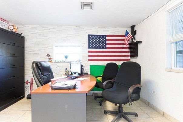 Home Office, Interior, Stone Walls