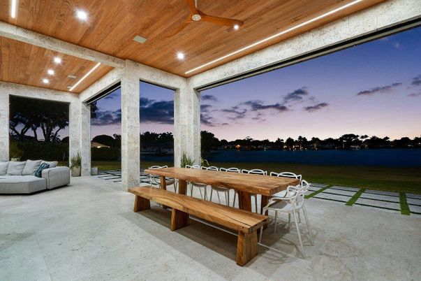 Exterior, Interior, Recessed Lighting, Water, Wooden Ceilings