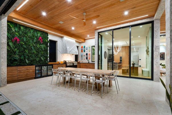 Exterior, Recessed Lighting, Wooden Ceilings