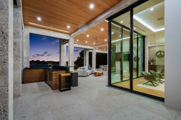 Interior, Living room, Recessed Lighting, Wooden Ceilings