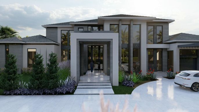 Exterior, Facade, Modern